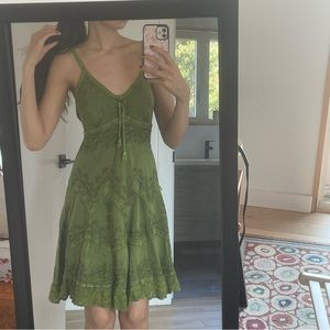 vintage green summer dress